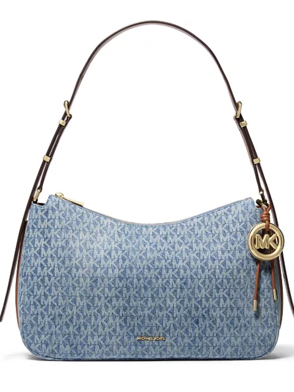 Michael Kors Nolita Top Zip Convertible Large Shoulder Bag in Denim